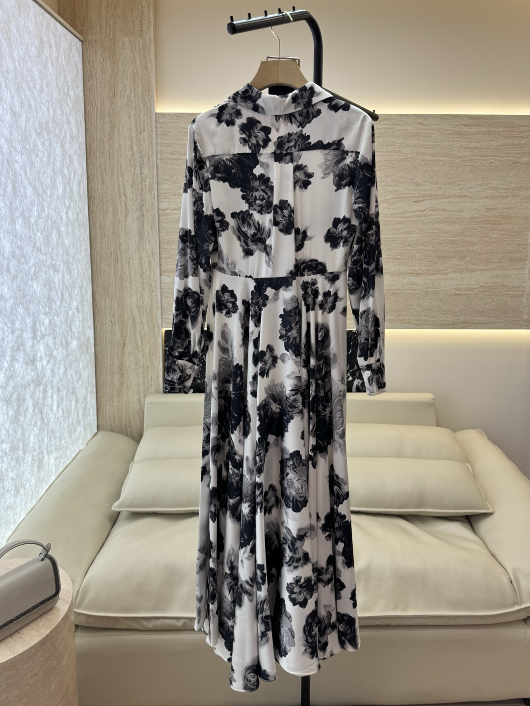 XF062#新款连衣裙💕飘逸印花水墨画 长袖 长裙 连衣裙 SMLXL