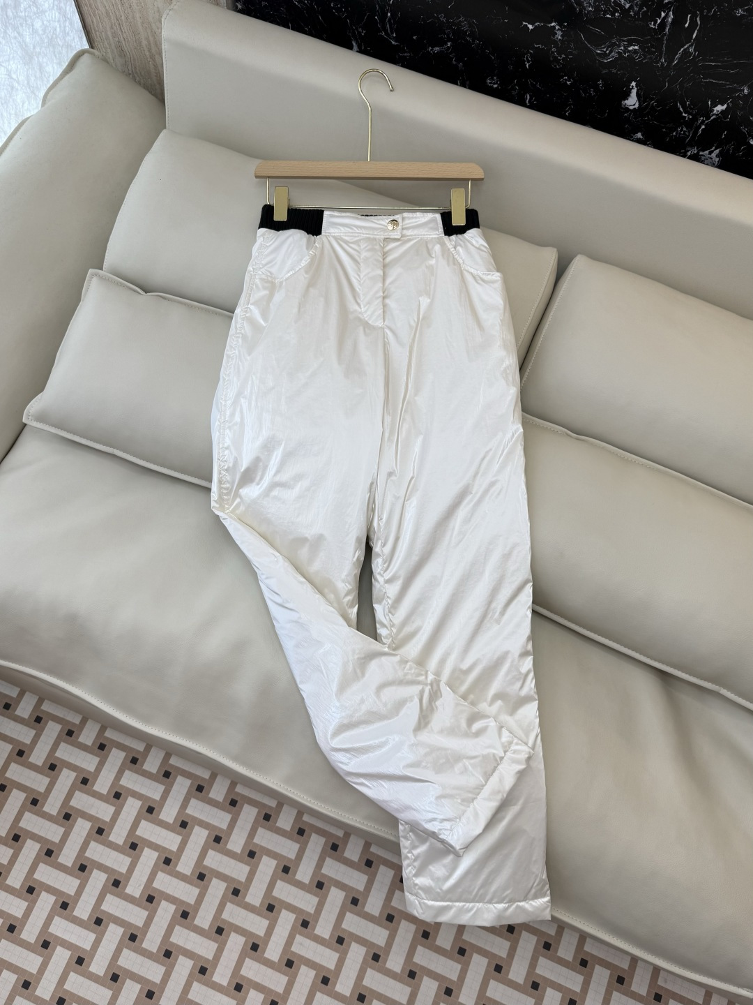 QGL037#新款羽绒裤💕Chanel 羊绒拼接 羽绒裤 黑色 白色 36/38/40/42