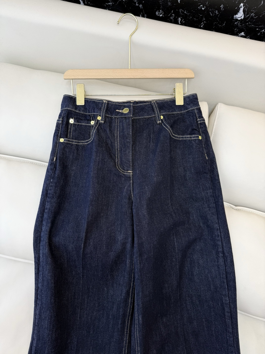 MA010#新款牛仔裤💕LV 老花logo印花 水洗牛仔棉牛仔裤 蓝色 25-30