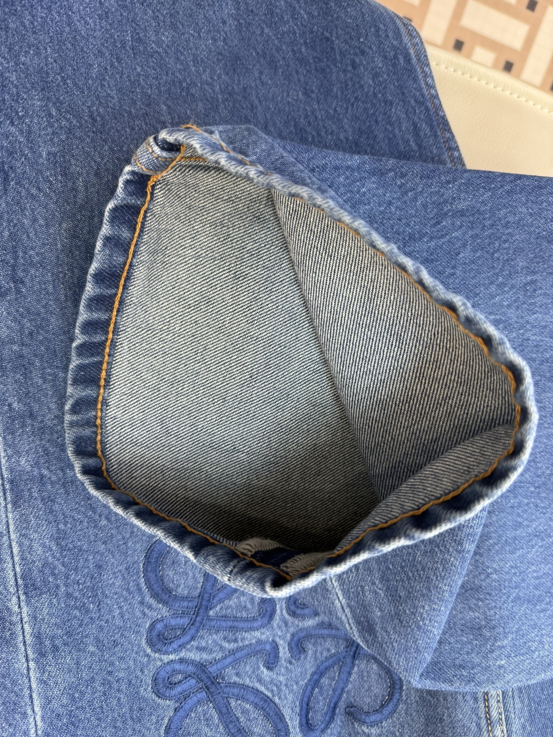 MA006#新款牛仔裤💕Loewe 绣花 水洗牛仔棉牛仔裤 蓝色 25-30