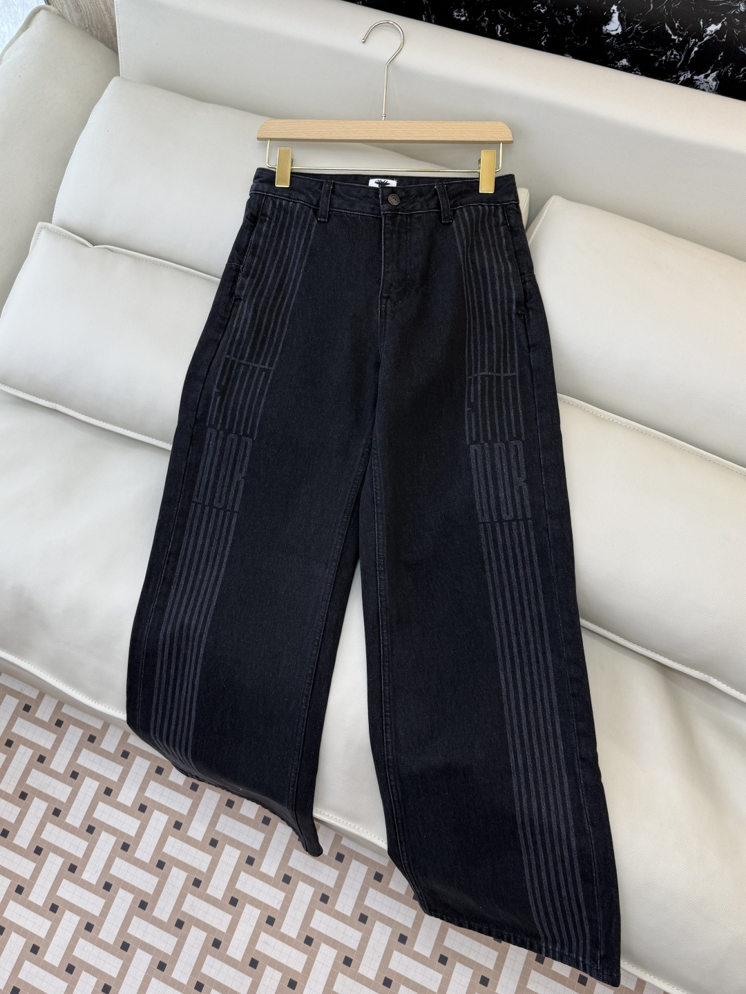 MA001#新款牛仔裤💕Dior 水洗牛仔棉牛仔裤 黑色 蓝色 25-30