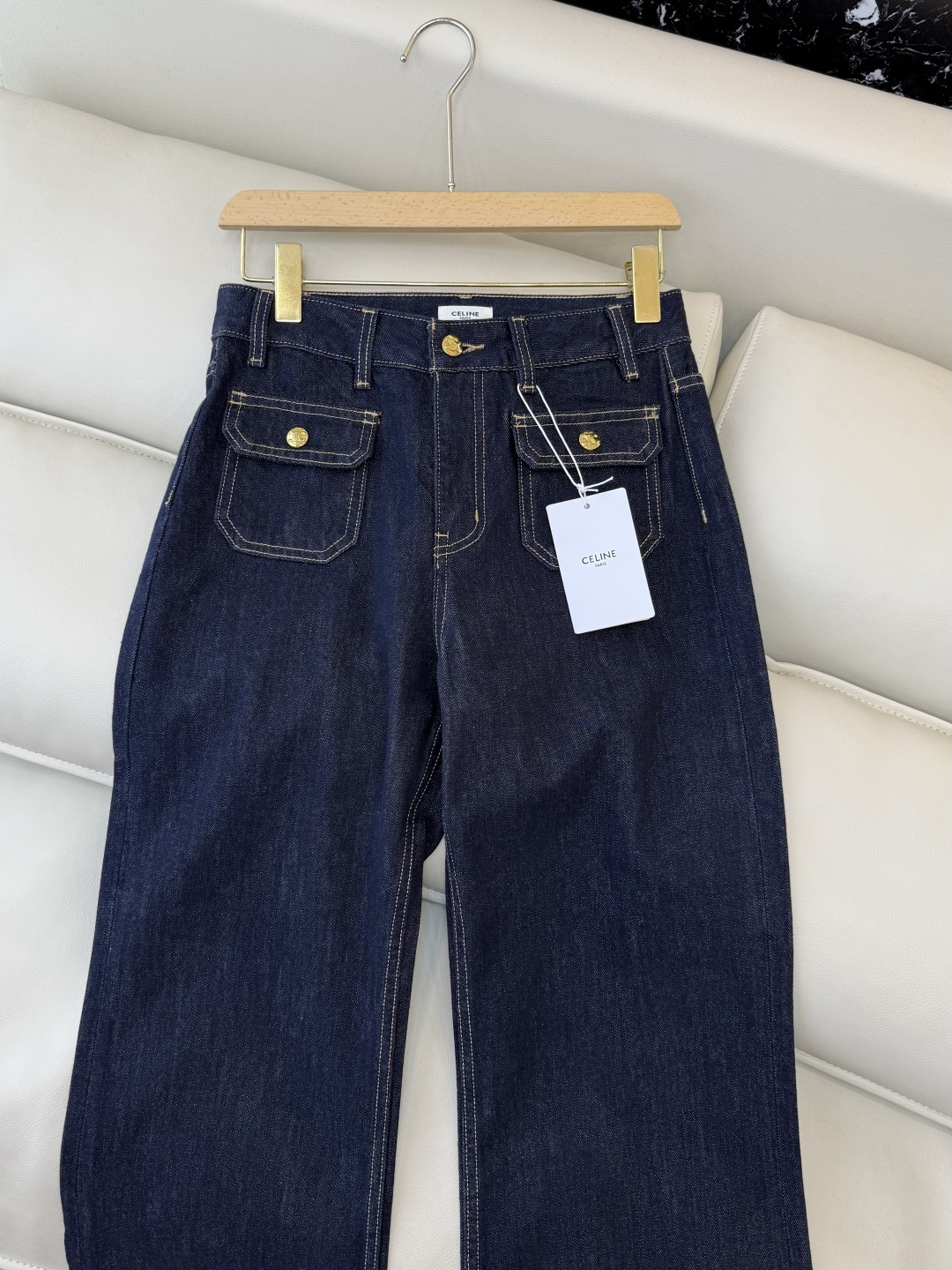 MA012#新款牛仔裤💕Celine 双口袋 水洗牛仔棉牛仔裤 蓝色 25-30