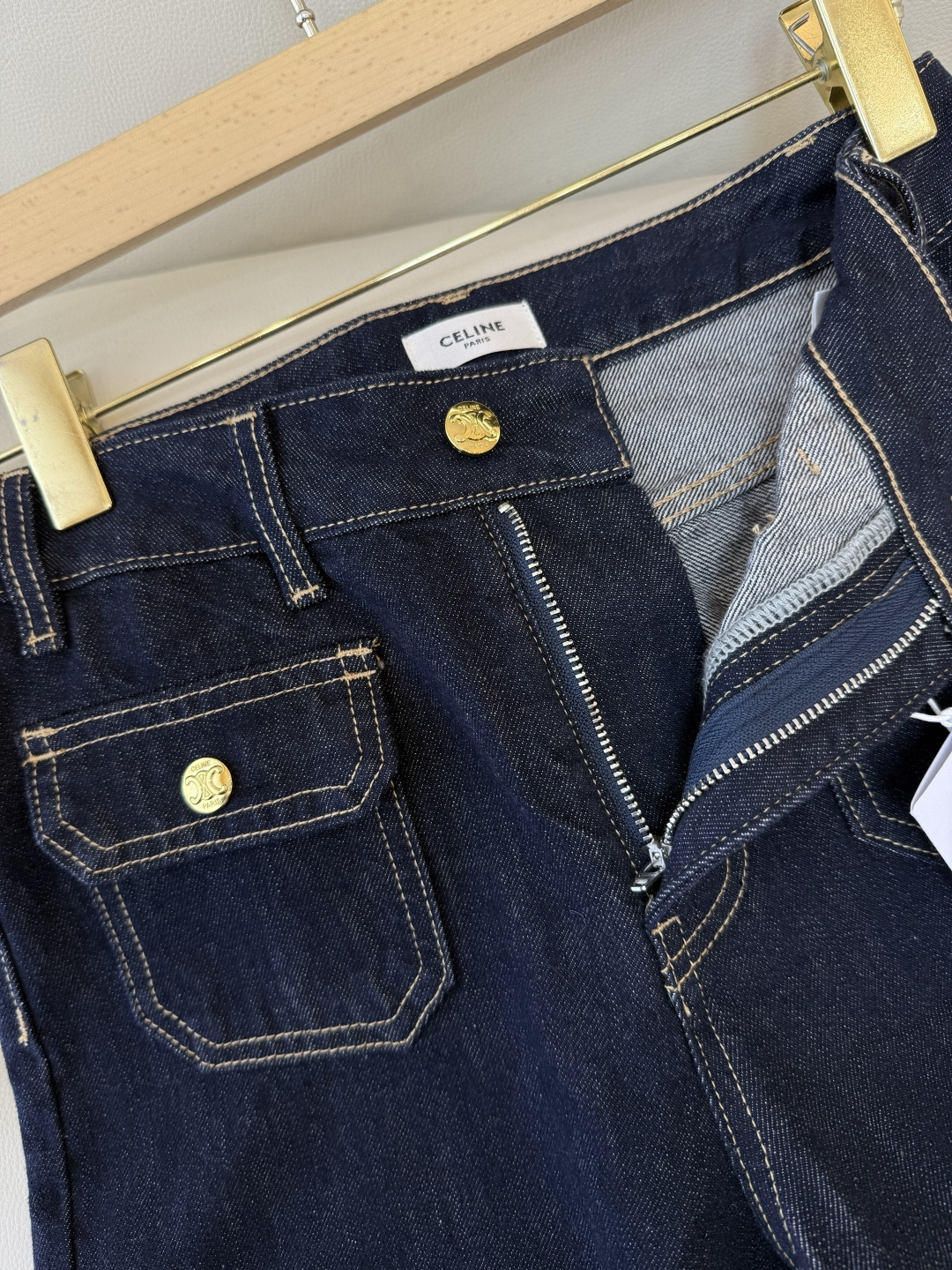 MA012#新款牛仔裤💕Celine 双口袋 水洗牛仔棉牛仔裤 蓝色 25-30