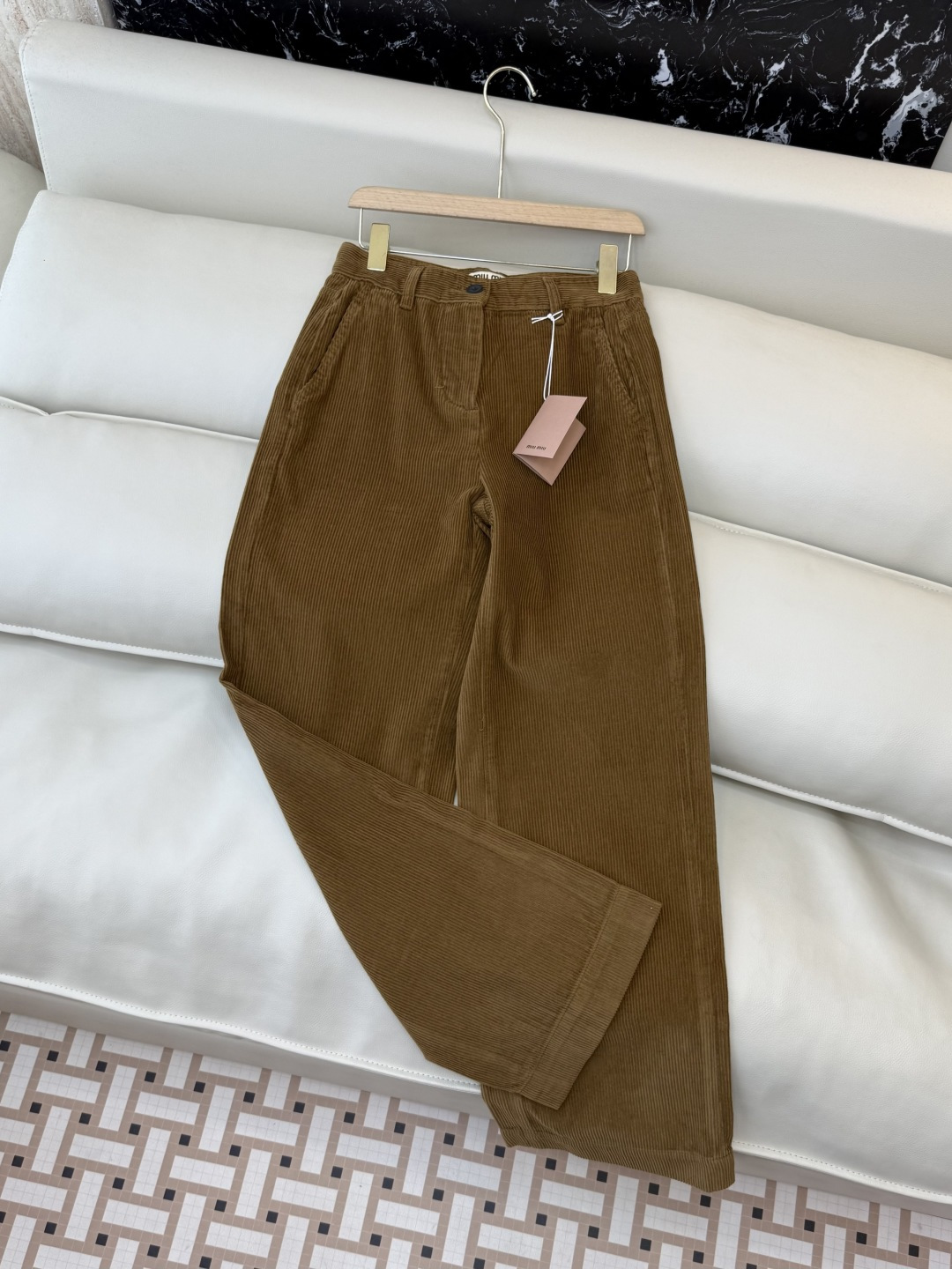 MA002#新款裤子💕miu miu 灯芯绒 秋冬长裤 棕色 25-30