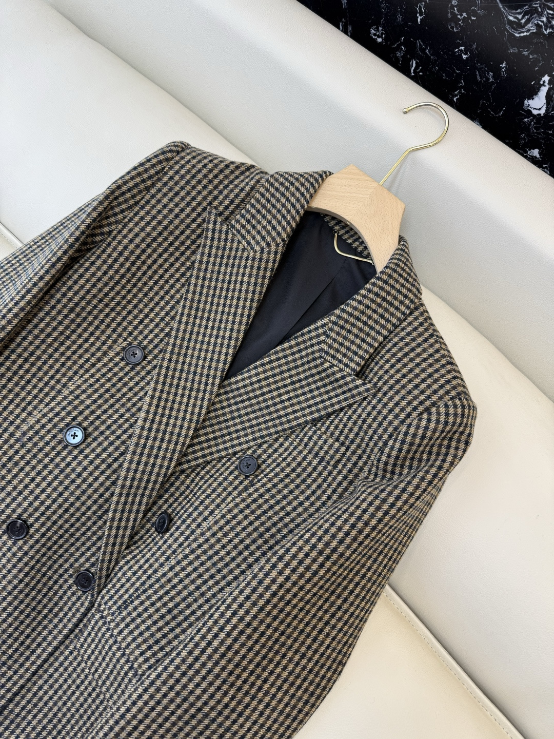 XZ0146#新款外套💕YSL 超级大爆款 西装料长袖外套 灰格纹 SMLXL