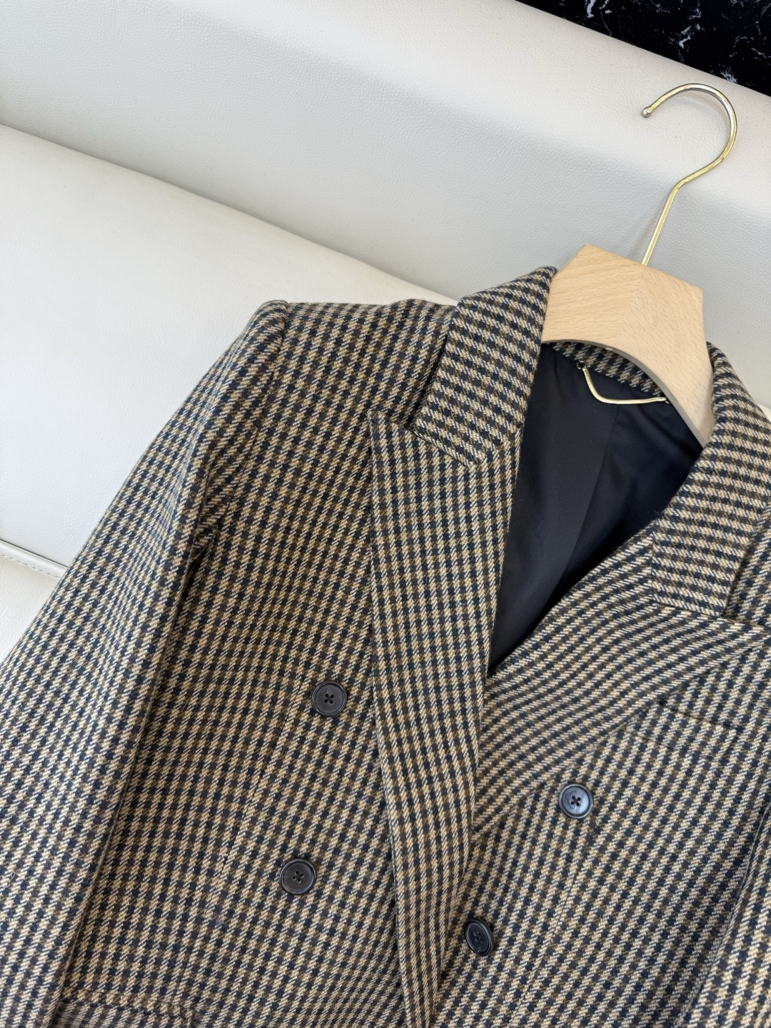 XZ0146#新款外套💕YSL 超级大爆款 西装料长袖外套 灰格纹 SMLXL