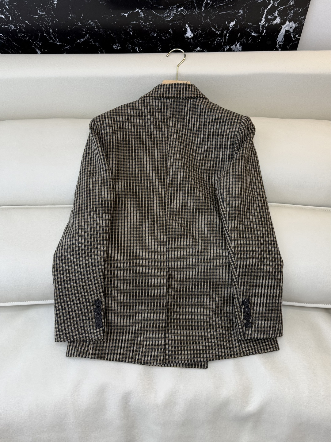 XZ0146#新款外套💕YSL 超级大爆款 西装料长袖外套 灰格纹 SMLXL