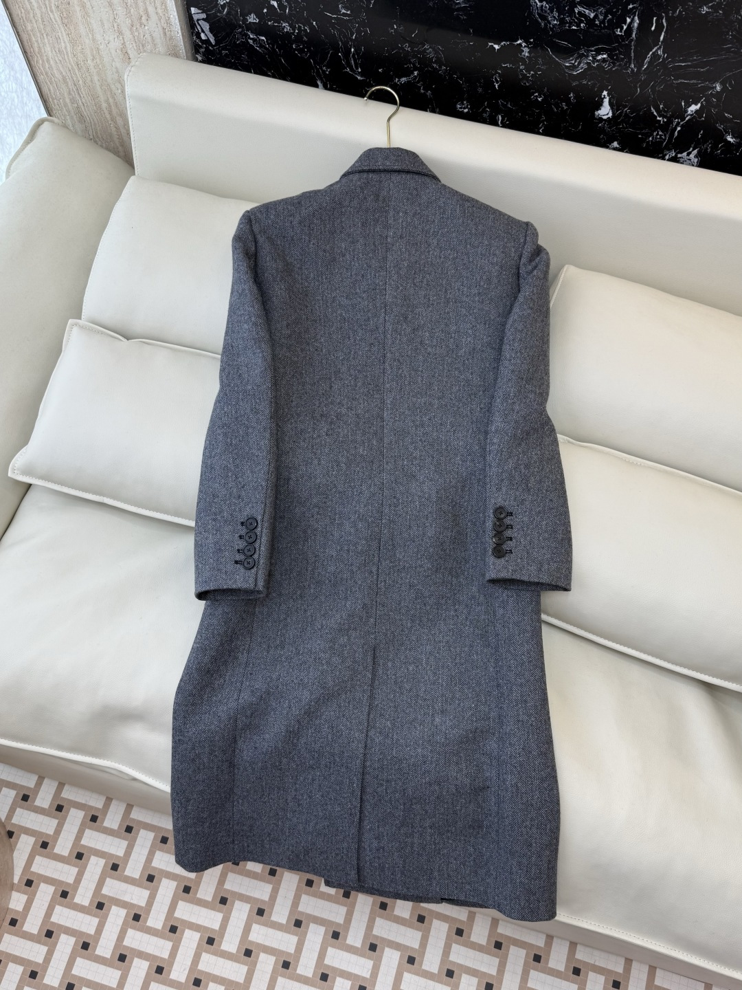 XZ0148#新款外套💕YSL 超级大爆款 50%羊毛 西装料长袖外套 灰色 SMLXL