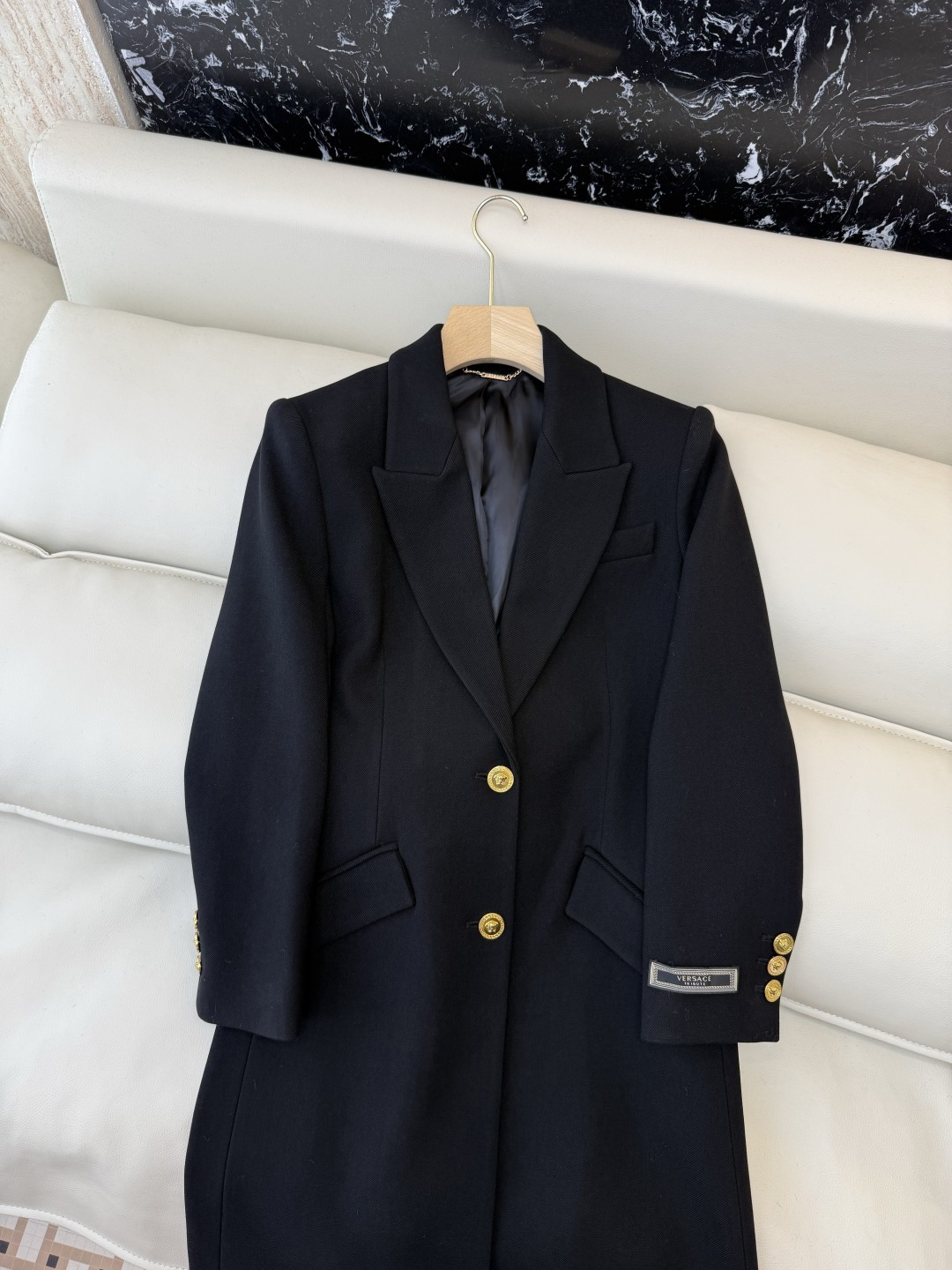 XZ0149#新款外套💕VERSACE 范思哲 30%羊毛 西装料长袖外套 黑色 SMLXL