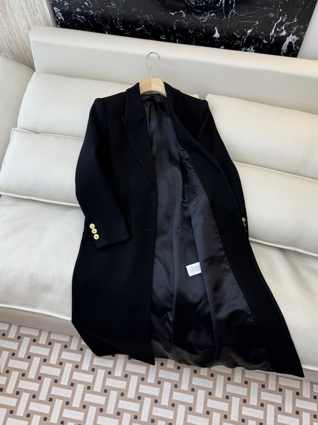 XZ0149#新款外套💕VERSACE 范思哲 30%羊毛 西装料长袖外套 黑色 SMLXL