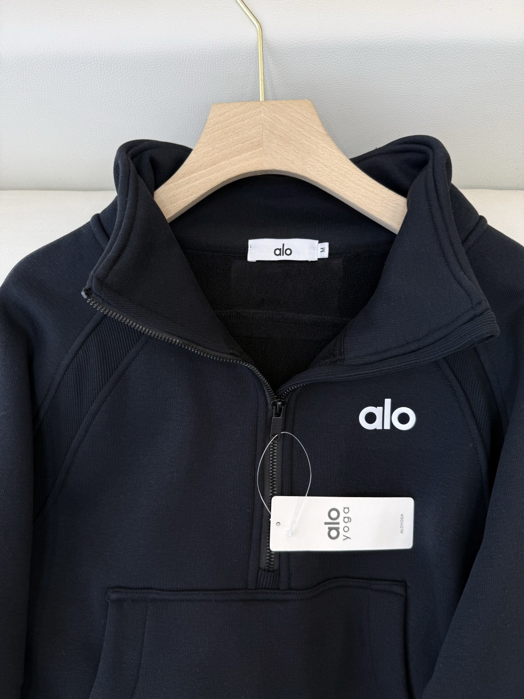 新款套装💕Alo 加绒卫衣➕长裤套装 黑色 灰色 米色 粉色 SMLXL