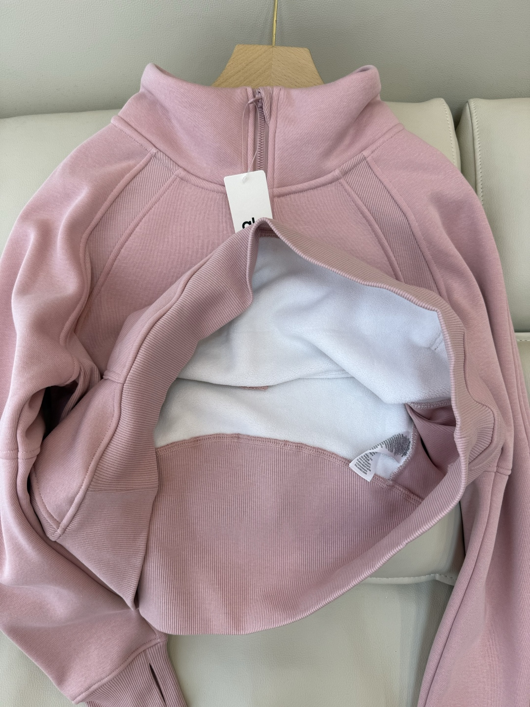 新款套装💕Alo 加绒卫衣➕长裤套装 黑色 灰色 米色 粉色 SMLXL