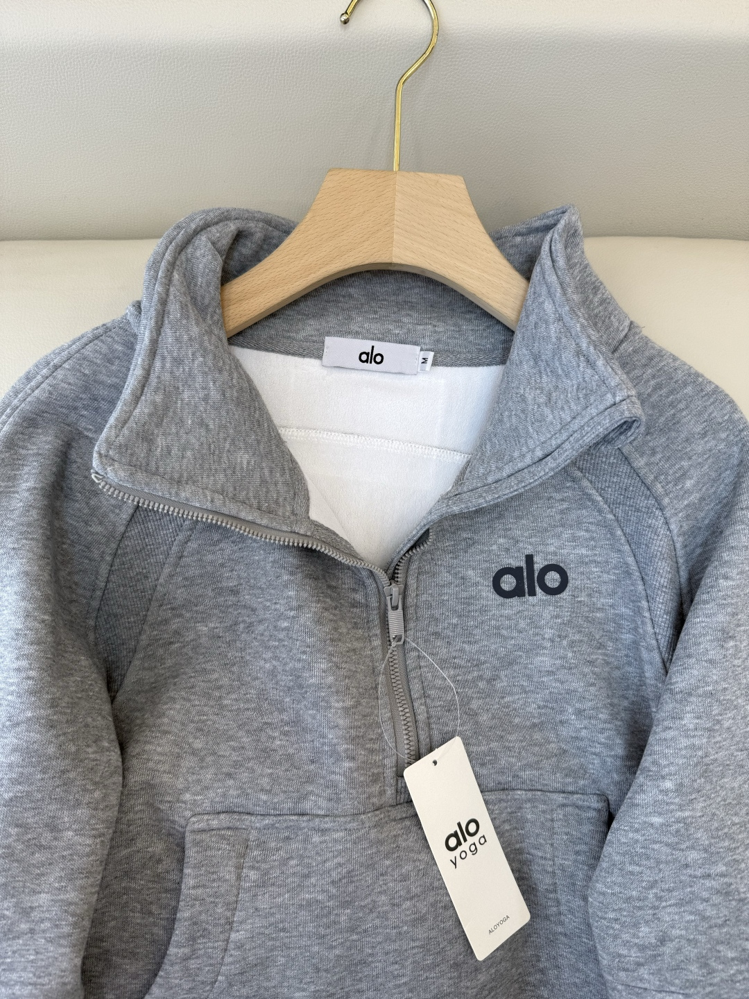 新款套装💕Alo 加绒卫衣➕长裤套装 黑色 灰色 米色 粉色 SMLXL