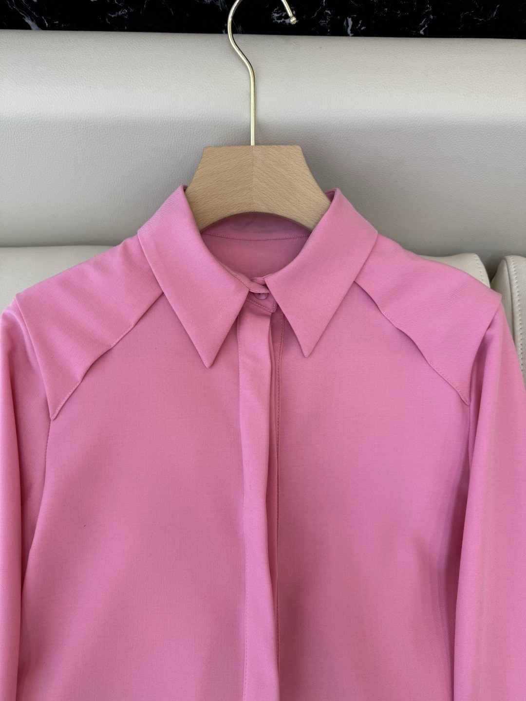 XF048#新款套装💕桃粉色 长袖衬衫➕长裤套装 粉色 SMLXL