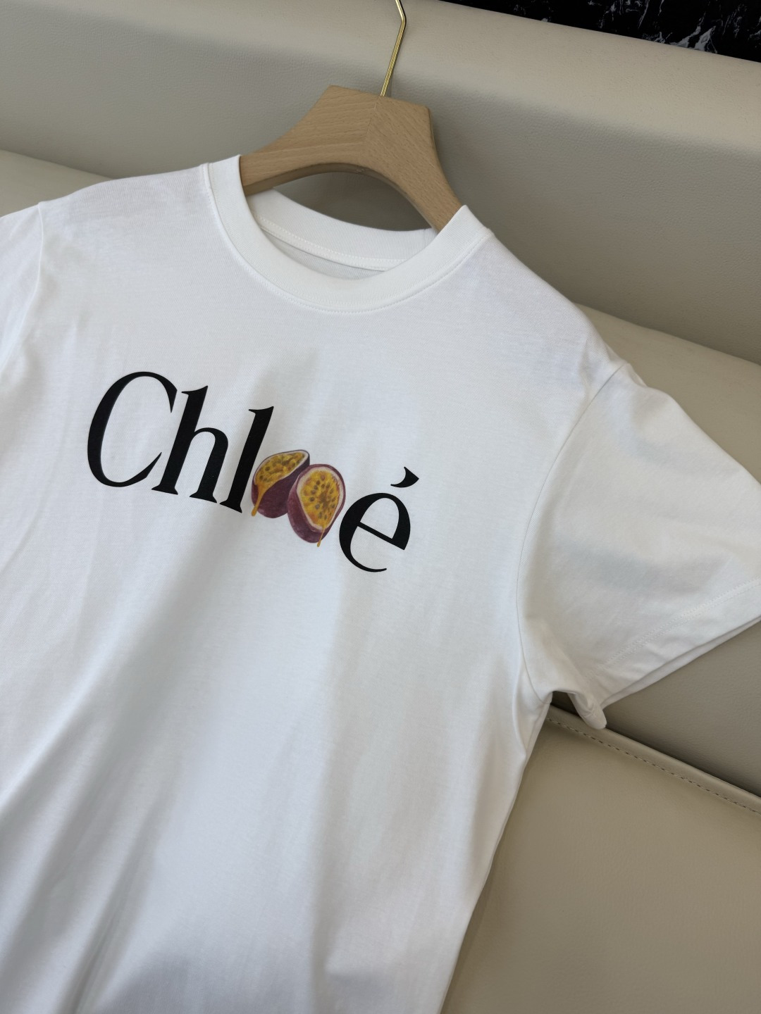 CK048#新款T恤💕Chloe 最新爆款 百香果 印花字母logo 短袖T恤 SML