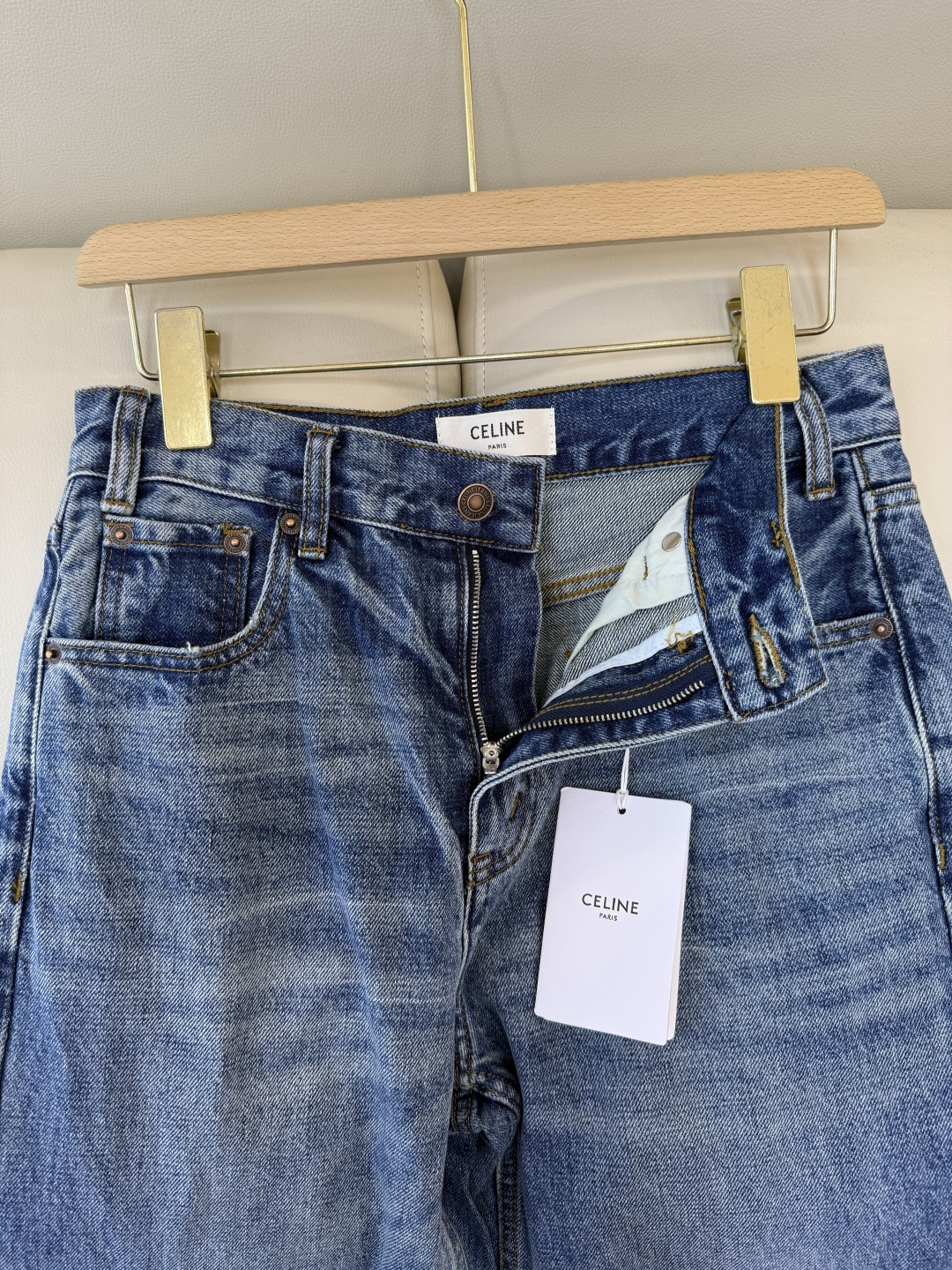 CK040#牛仔裤新款💕Celine 显瘦显腿长 弹力棉 牛仔裤 蓝色 S-XL