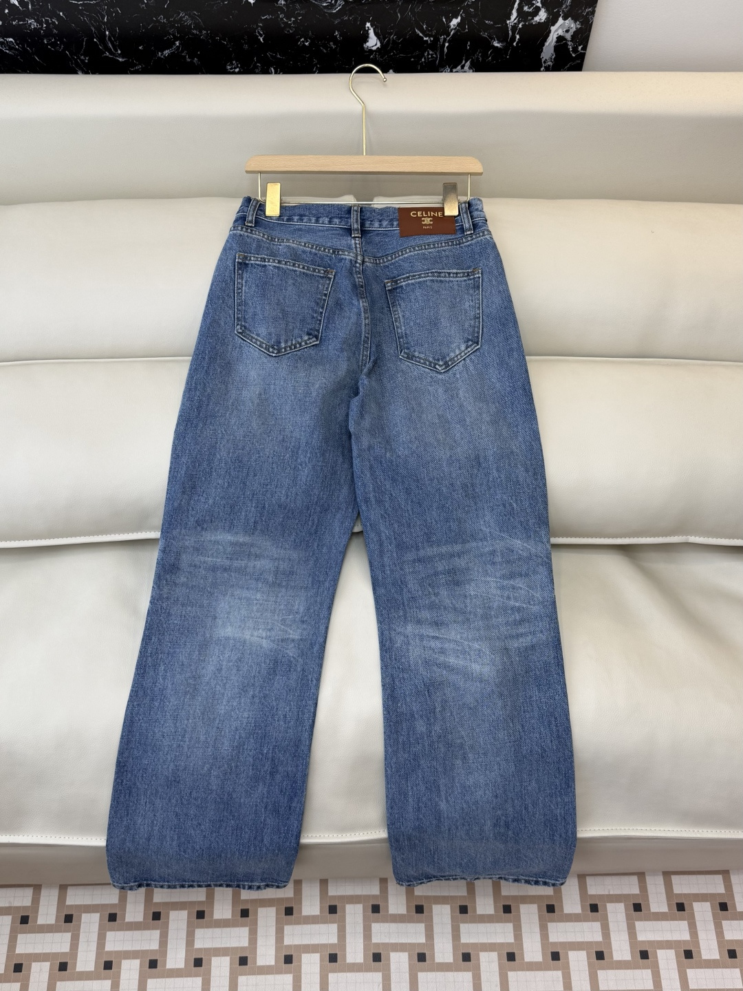CK040#牛仔裤新款💕Celine 显瘦显腿长 弹力棉 牛仔裤 蓝色 S-XL