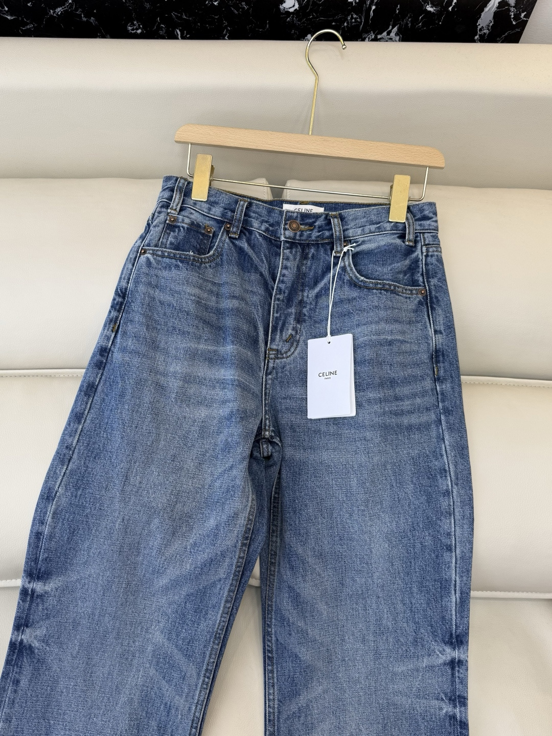 CK040#牛仔裤新款💕Celine 显瘦显腿长 弹力棉 牛仔裤 蓝色 S-XL