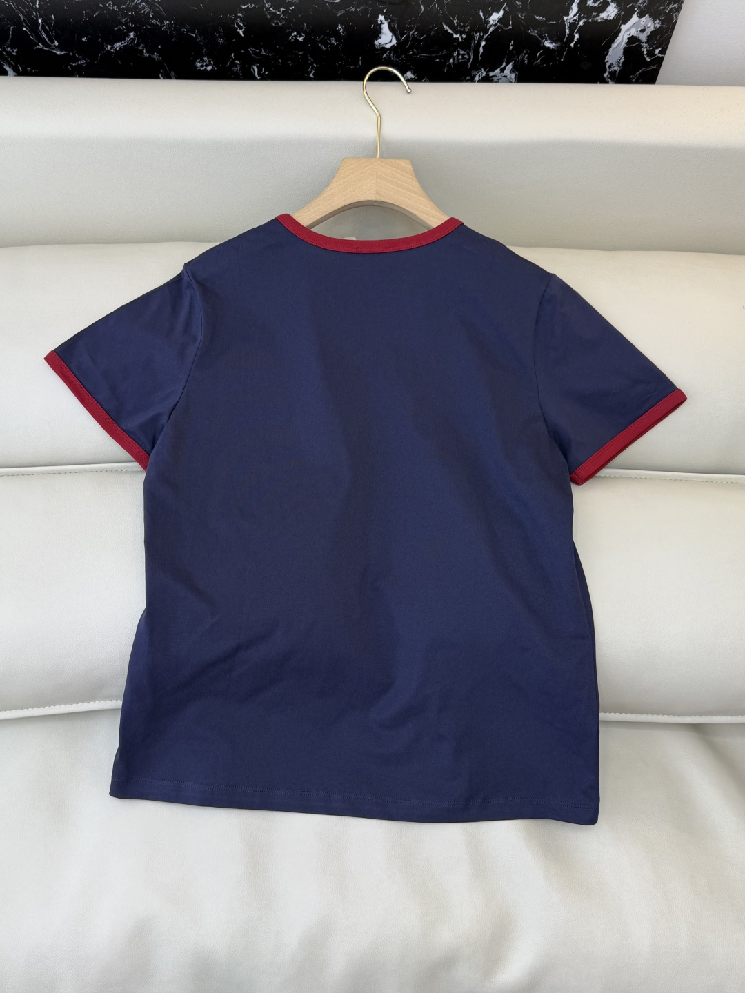 QG0136#新款T恤💕moncler 绣标logo 短袖T恤 米色 藏青色 SML