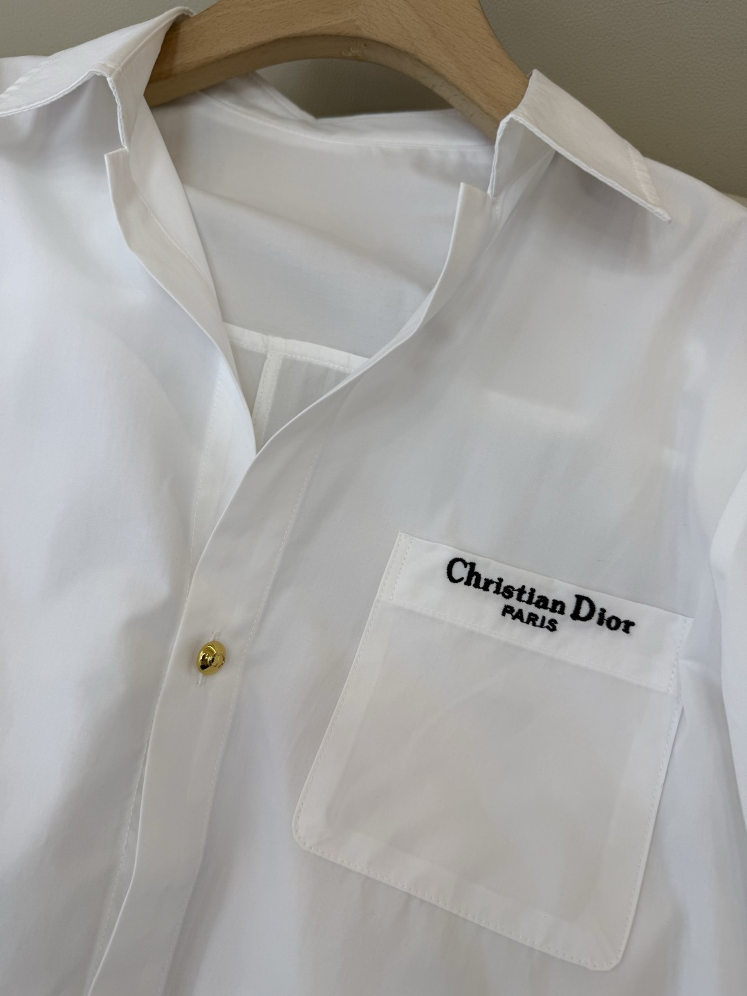 CY092#新款衬衫。Dior 金扣子 修身长袖 衬衫 白色 SM L
