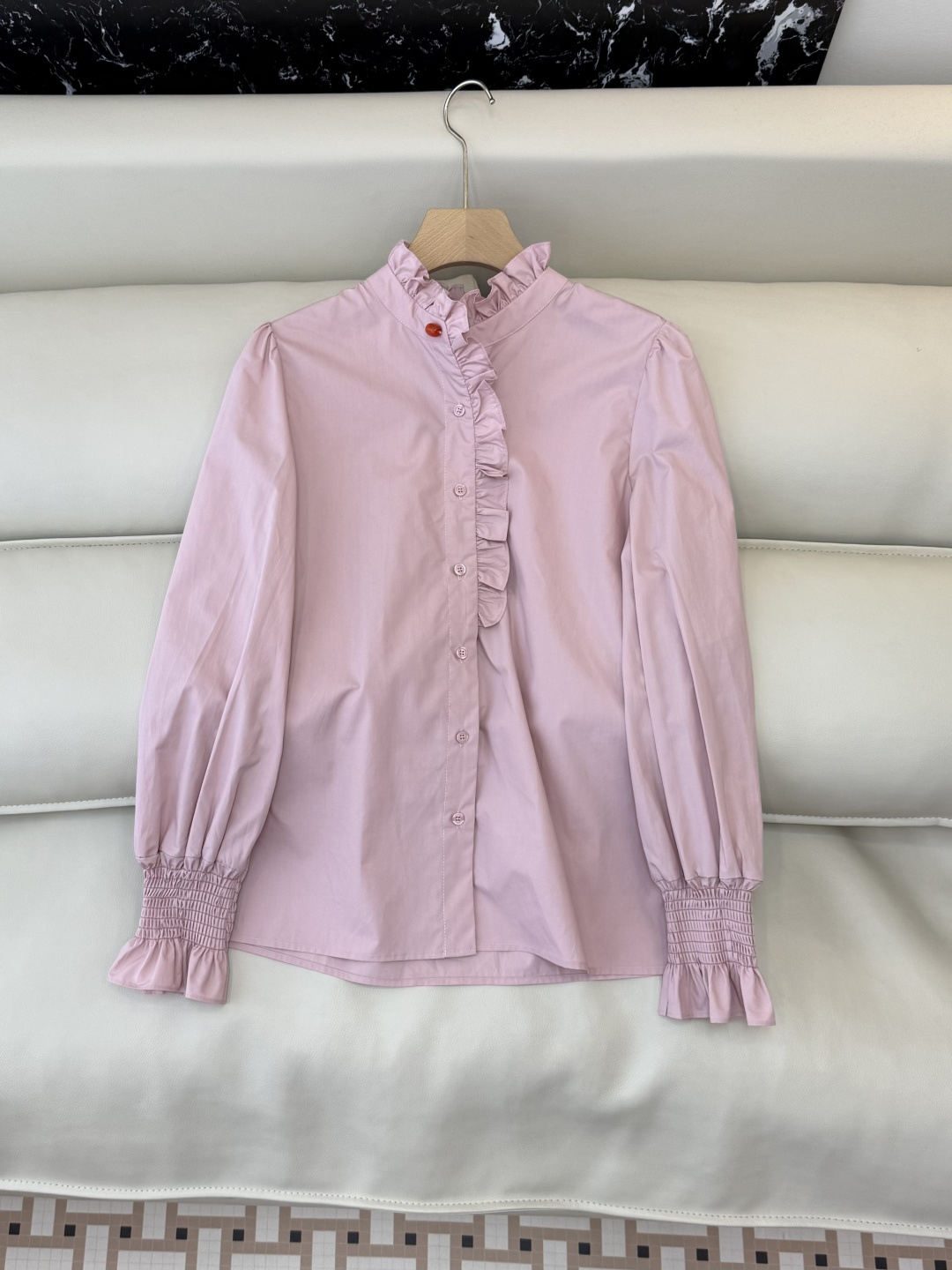 NO:687298,CY090# new shirt colorful buttons ruffle long sleeve shirt white blue pink SML XL,,shirts,19860909CY090#新款衬衫 彩色扣子 荷叶边 长袖 衬衫 白色 蓝色 粉色 SML XL,,shirts,,Women's clothing