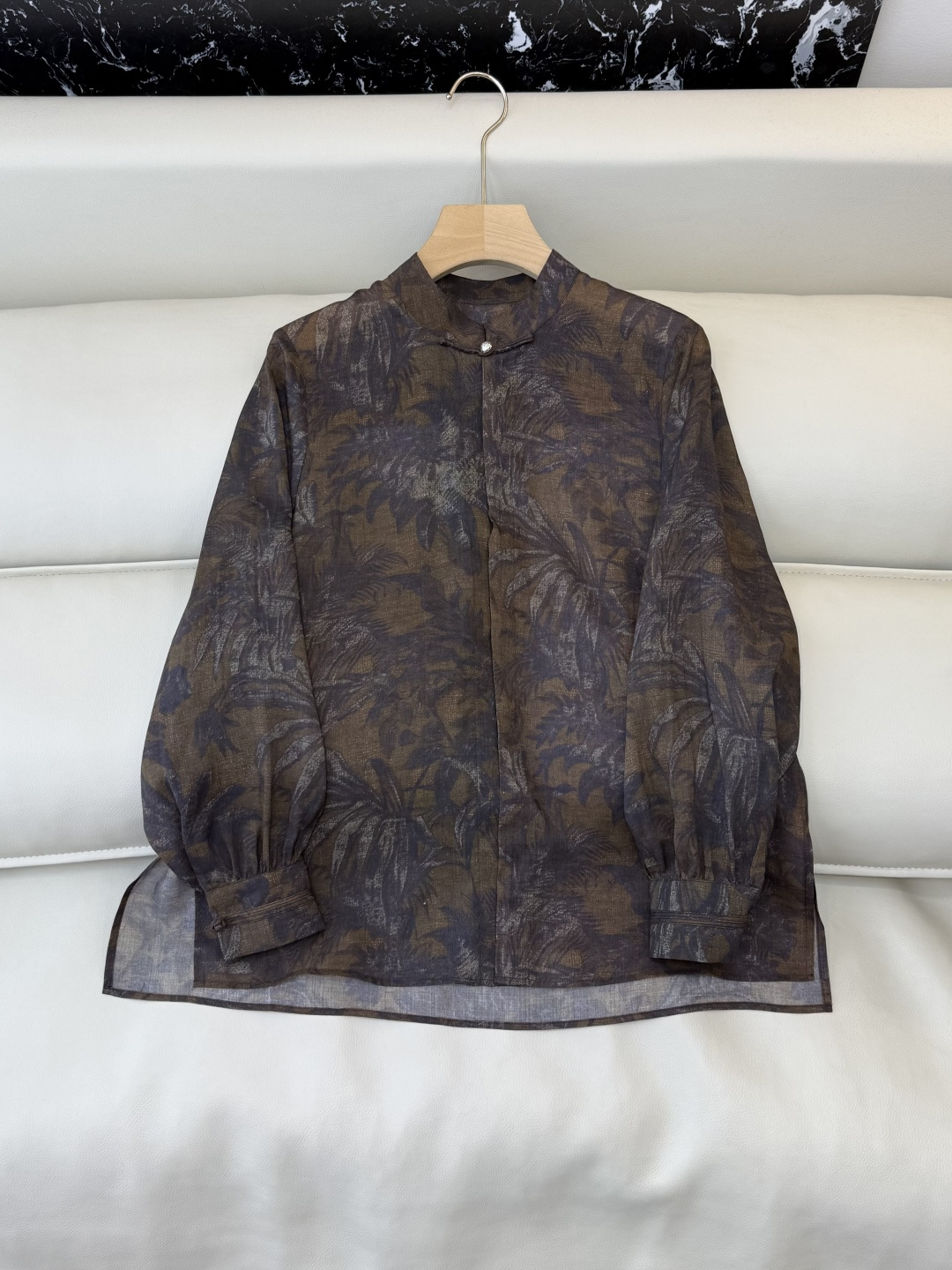 NO:686349,BS1066# New Top P National Style Minimalist 55 Ramie Long Sleeve Printed Top 36-42,,19860909BS1066#新款上衣P 国风 极简55苎麻 长袖印花上衣 36-42,,,Women's clothing