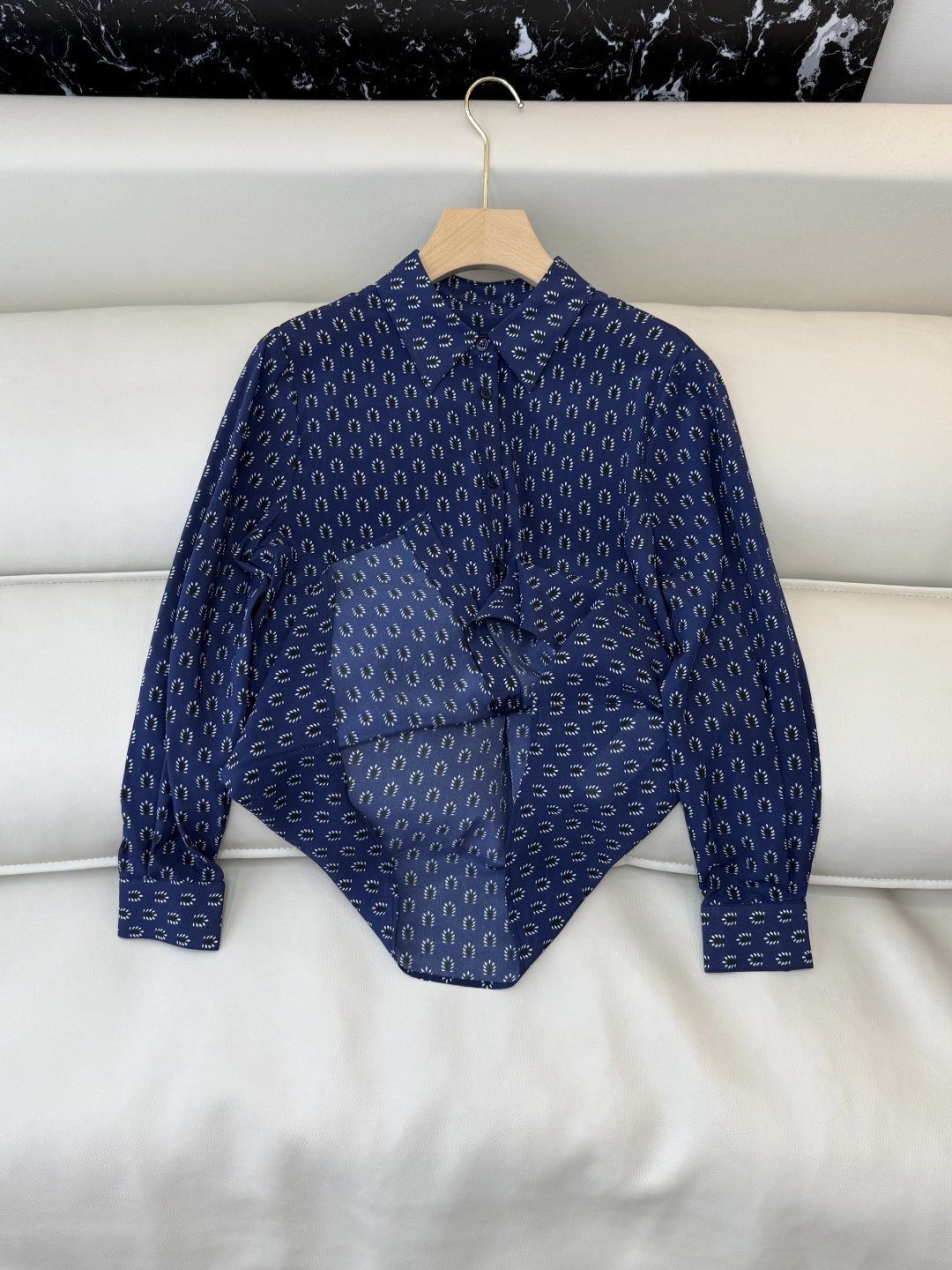 BS1062#新款衬衫💕100% 真丝印花长袖衬衫 SMLXL