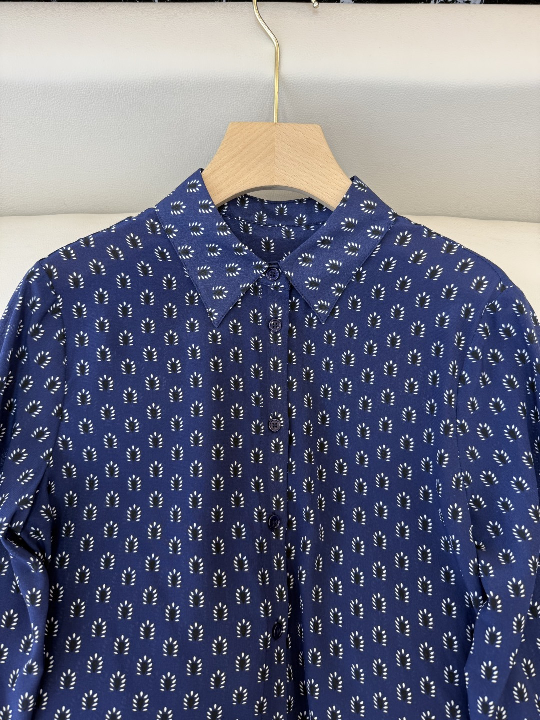 BS1062#新款衬衫💕100% 真丝印花长袖衬衫 SMLXL