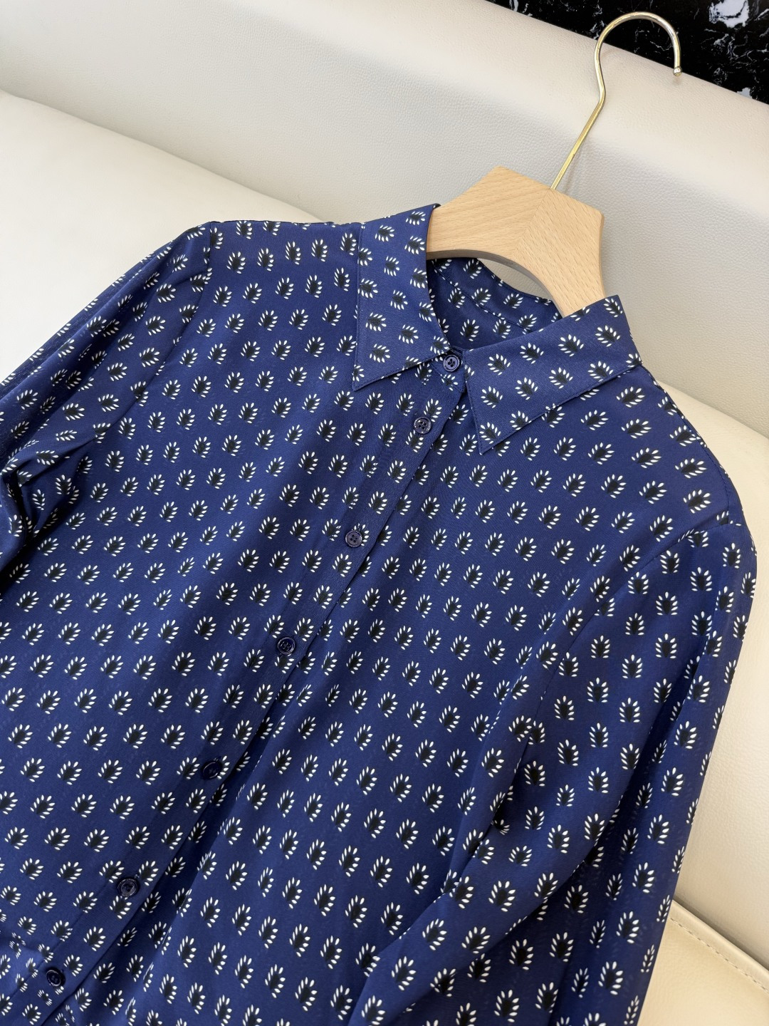 BS1062#新款衬衫💕100% 真丝印花长袖衬衫 SMLXL