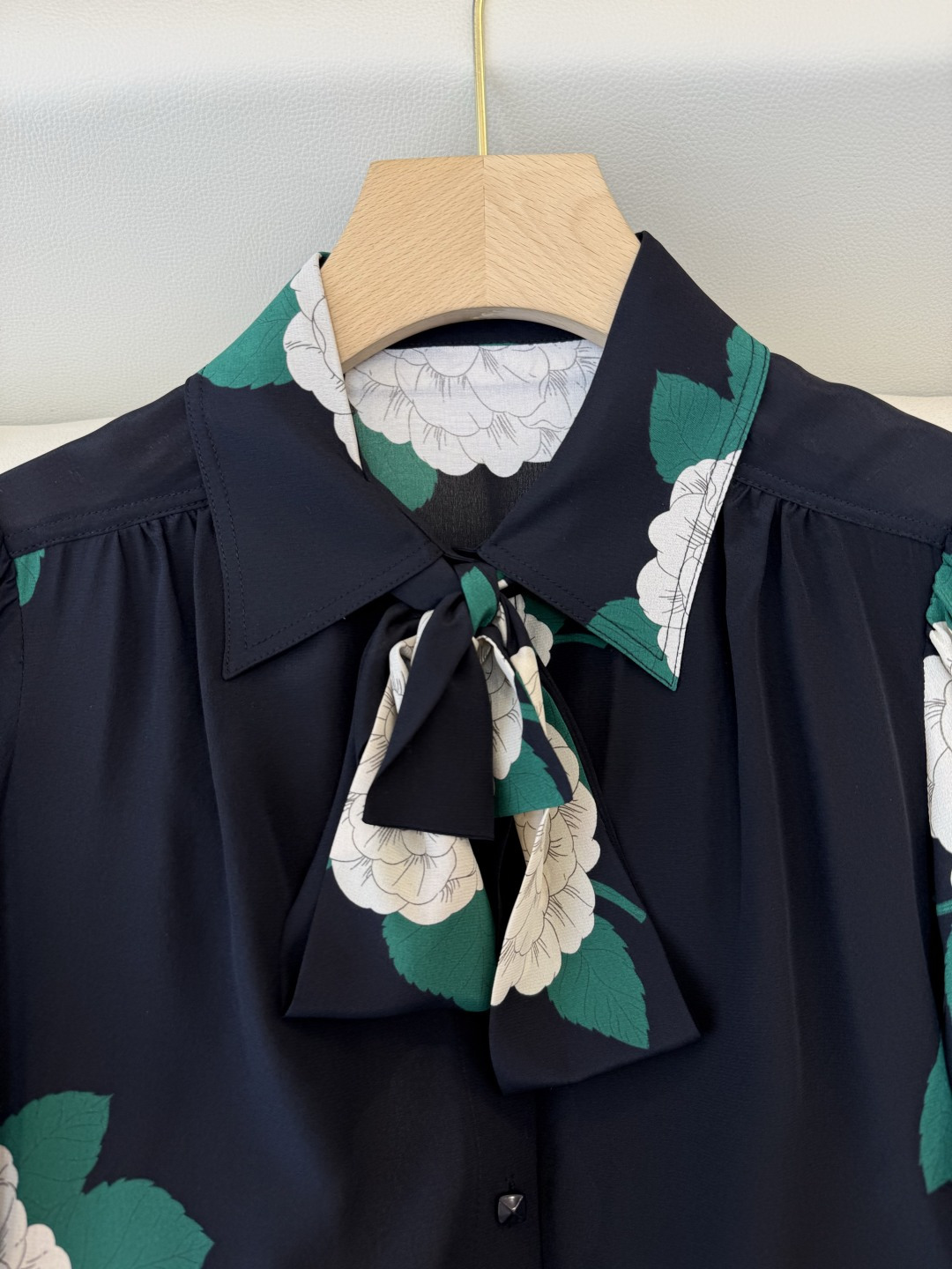 BS1068#新款衬衫💕Valentino 100% 真丝印花长袖衬衫 SMLXL