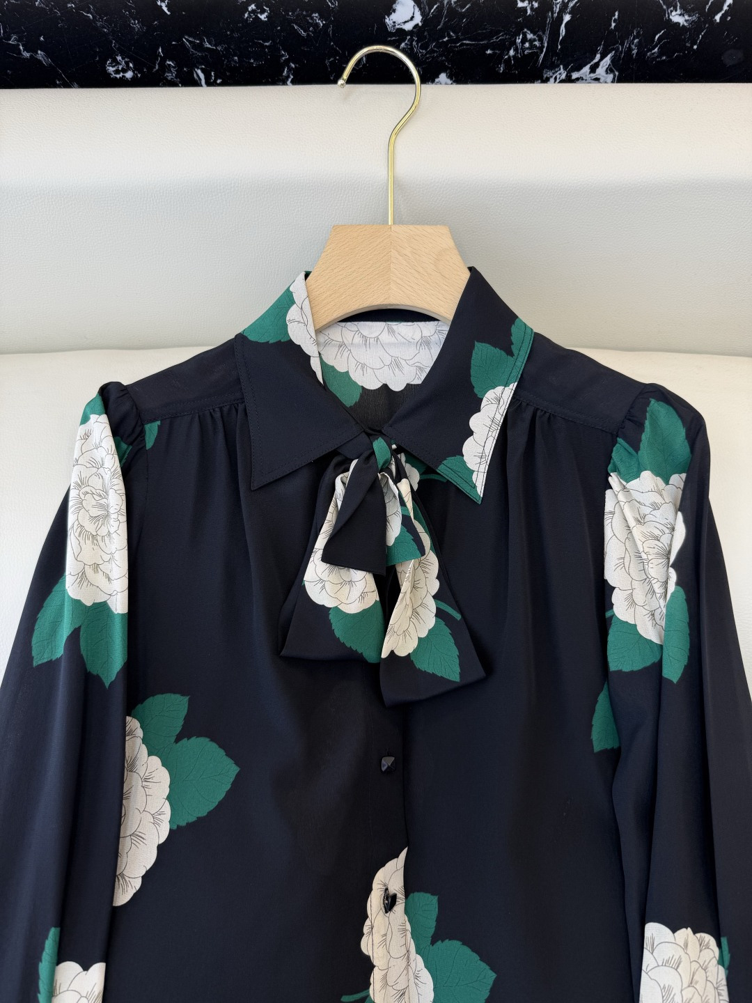 BS1068#新款衬衫💕Valentino 100% 真丝印花长袖衬衫 SMLXL