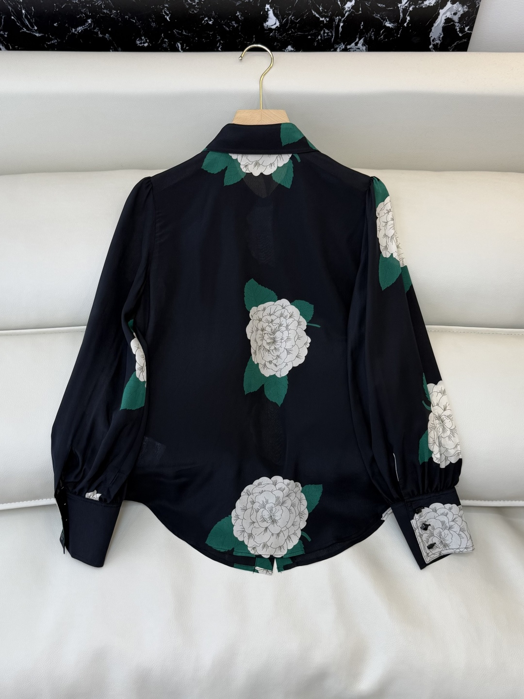 BS1068#新款衬衫💕Valentino 100% 真丝印花长袖衬衫 SMLXL