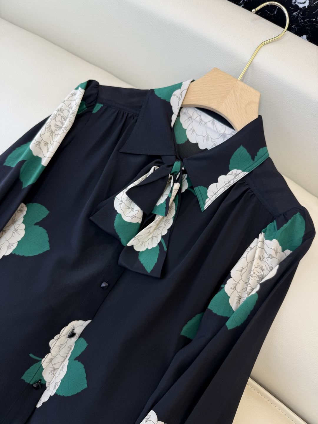 BS1068#新款衬衫💕Valentino 100% 真丝印花长袖衬衫 SMLXL