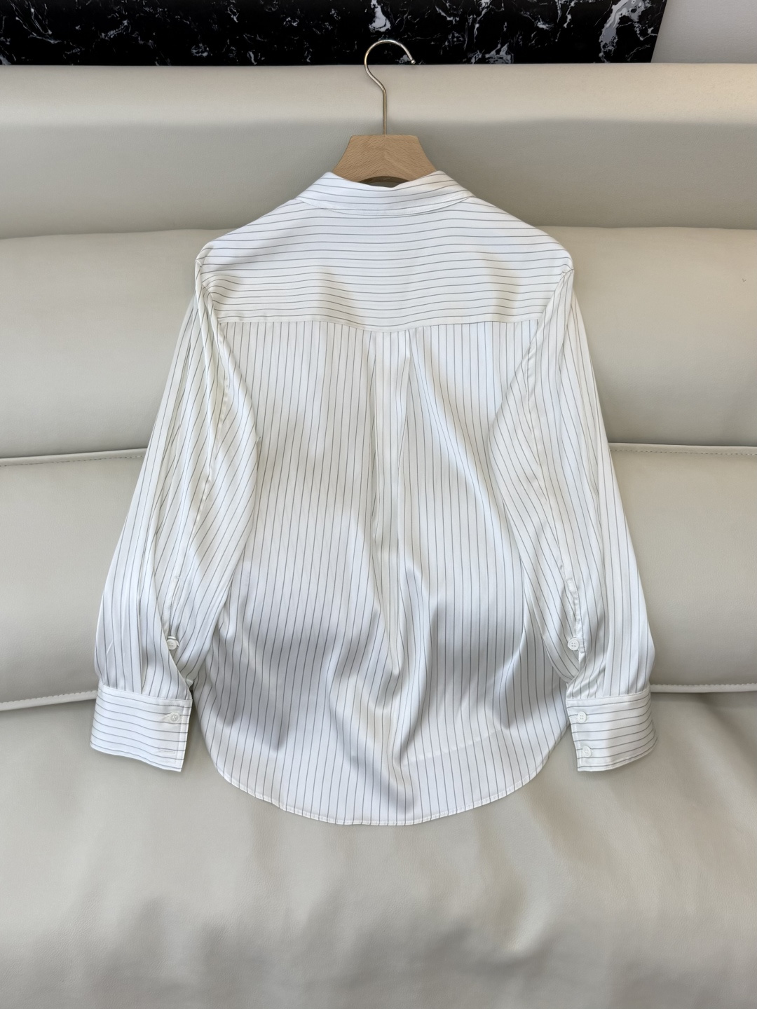 BS1065#新款衬衫💕极简风 92% 真丝印花条纹 长袖衬衫 SMLXL