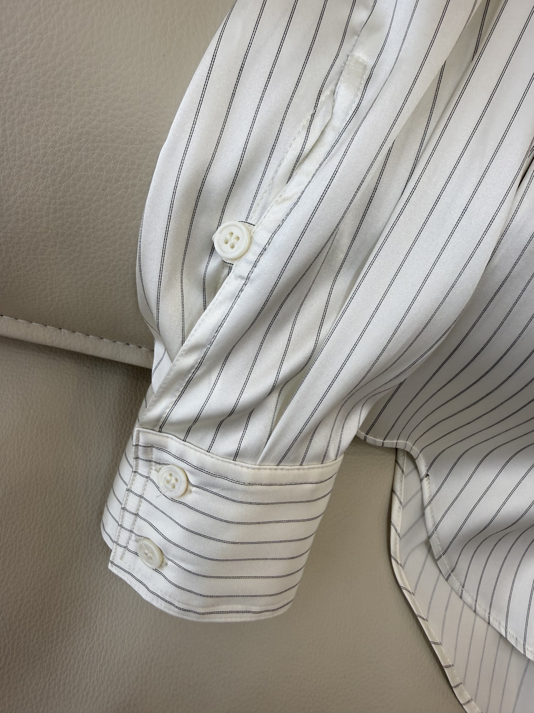 BS1065#新款衬衫💕极简风 92% 真丝印花条纹 长袖衬衫 SMLXL