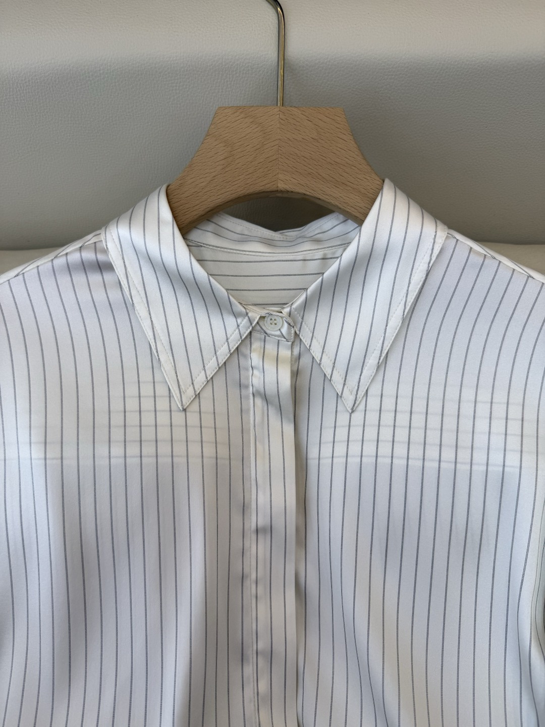 BS1065#新款衬衫💕极简风 92% 真丝印花条纹 长袖衬衫 SMLXL