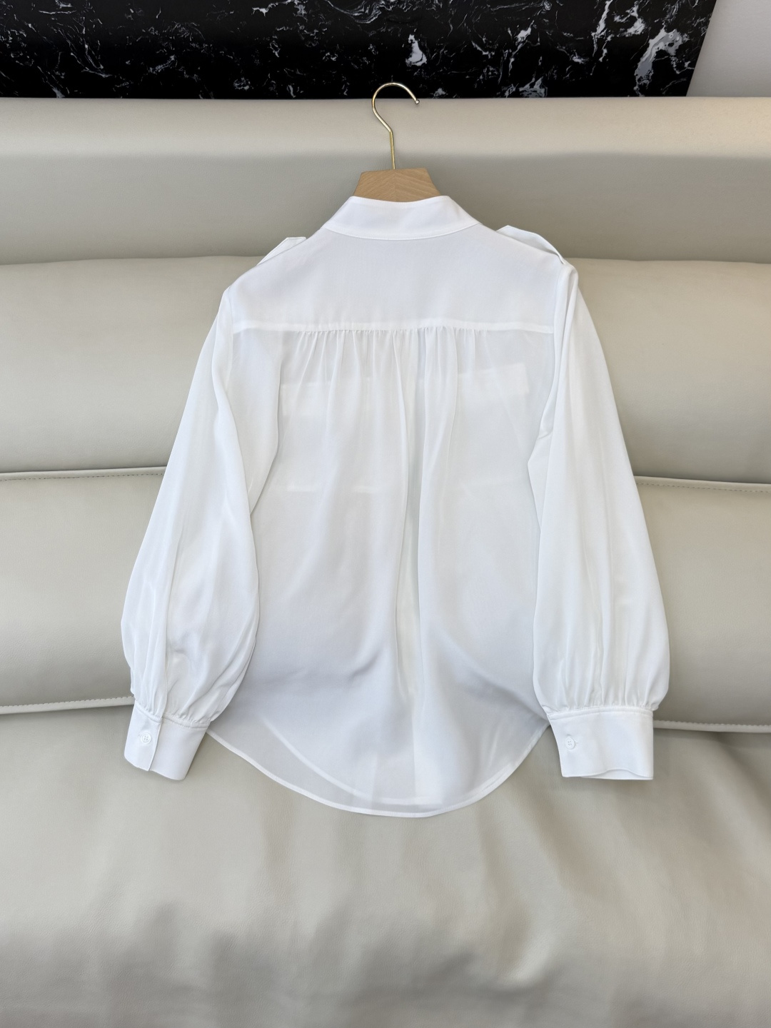 BS1061#新款衬衫💕极简风 100% 真丝纯色 长袖衬衫 黑色 白色 SMLXL