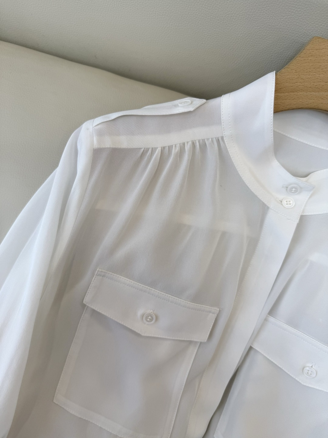 BS1061#新款衬衫💕极简风 100% 真丝纯色 长袖衬衫 黑色 白色 SMLXL