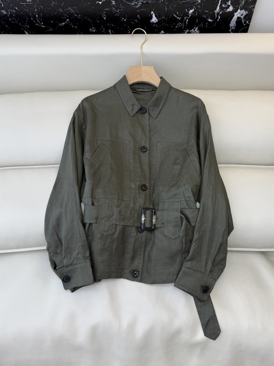 NO:687290,510ZBC576# New Jacket L Linen Fabric Waist Jacket Dark Green SMLXL,,loro piana,jackets & coats,19860909510ZBC576#新款外套 L 亚麻面料 收腰外套 墨绿色 SMLXL,,loro piana,jackets & coats,,Women's clothing