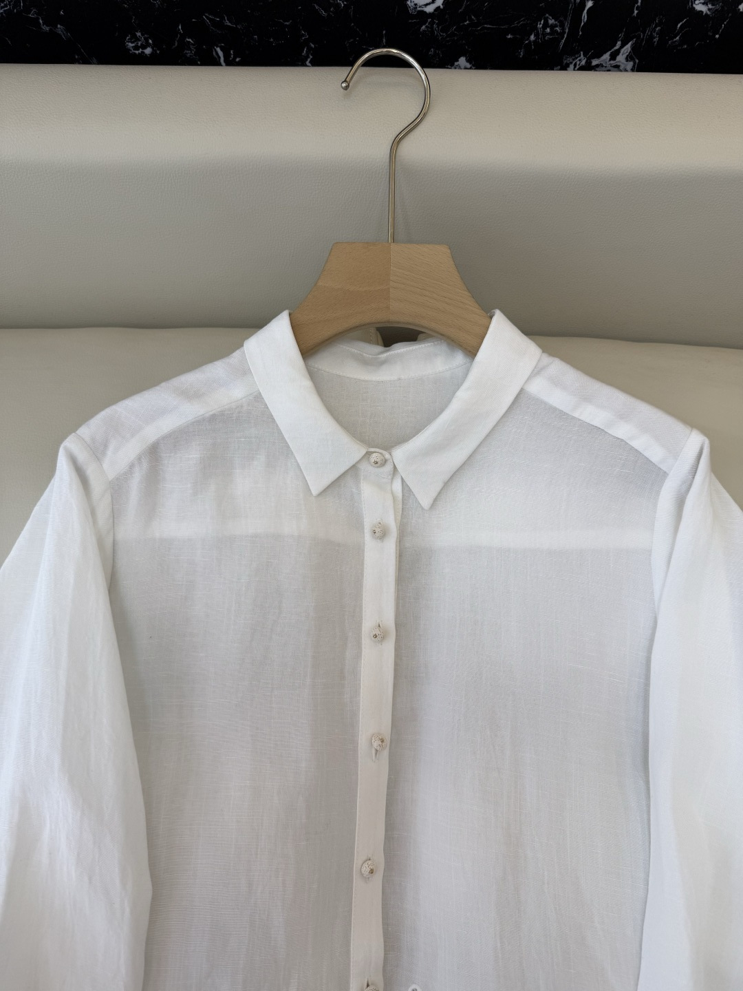 SY003#新款衬衫‼️zimm* 30% 亚麻 镂空刺绣衬衫 白色 SMLXL