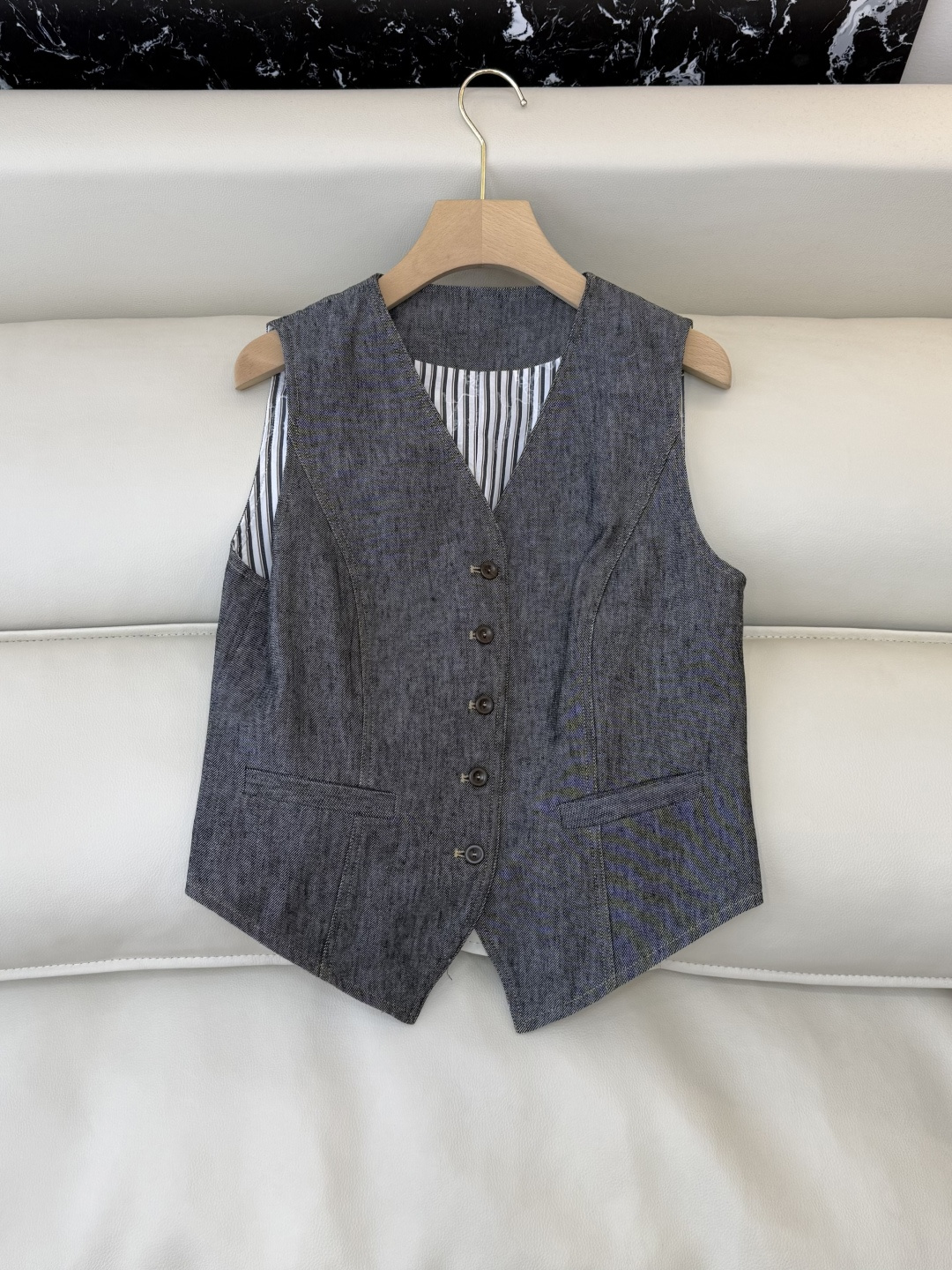 SY008+009#新款套装‼️BC 37%亚麻背心➕长裤套装 灰色 SML XL