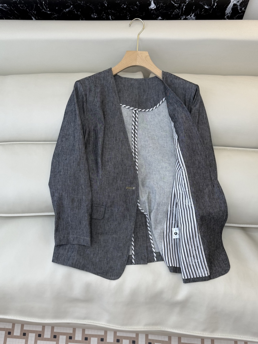 SY007+009#新款套装‼️BC 37%亚麻长袖外套➕长裤套装 灰色 SML XL