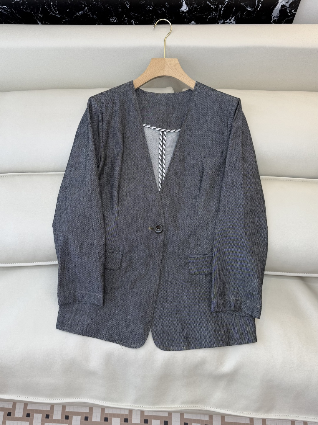 SY007+009#新款套装‼️BC 37%亚麻长袖外套➕长裤套装 灰色 SML XL