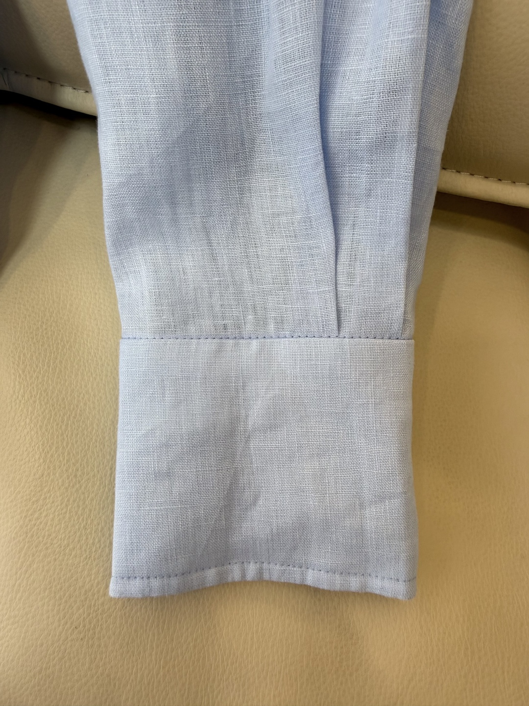 XM002#新款衬衫💕zimm 重工刺绣钉珠 长袖亚麻 衬衫 白色 蓝色 SMLXL