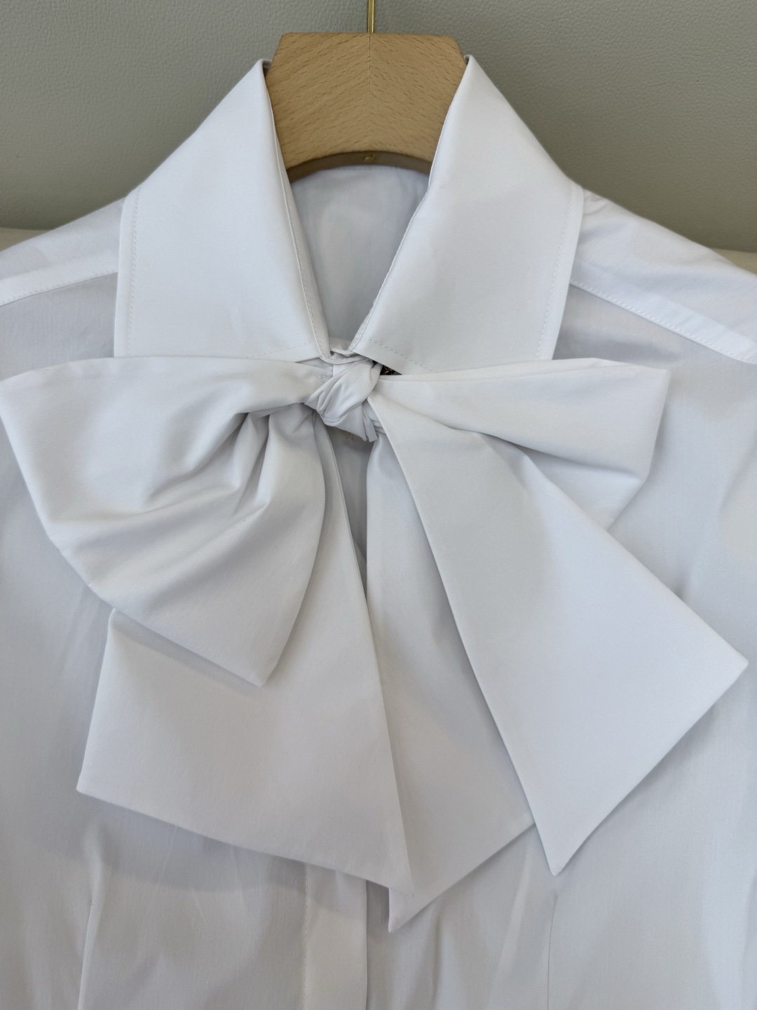 XM001#新款衬衫💕chanel 100% 棉 长袖蝴蝶结衬衫 白色 SMLXL