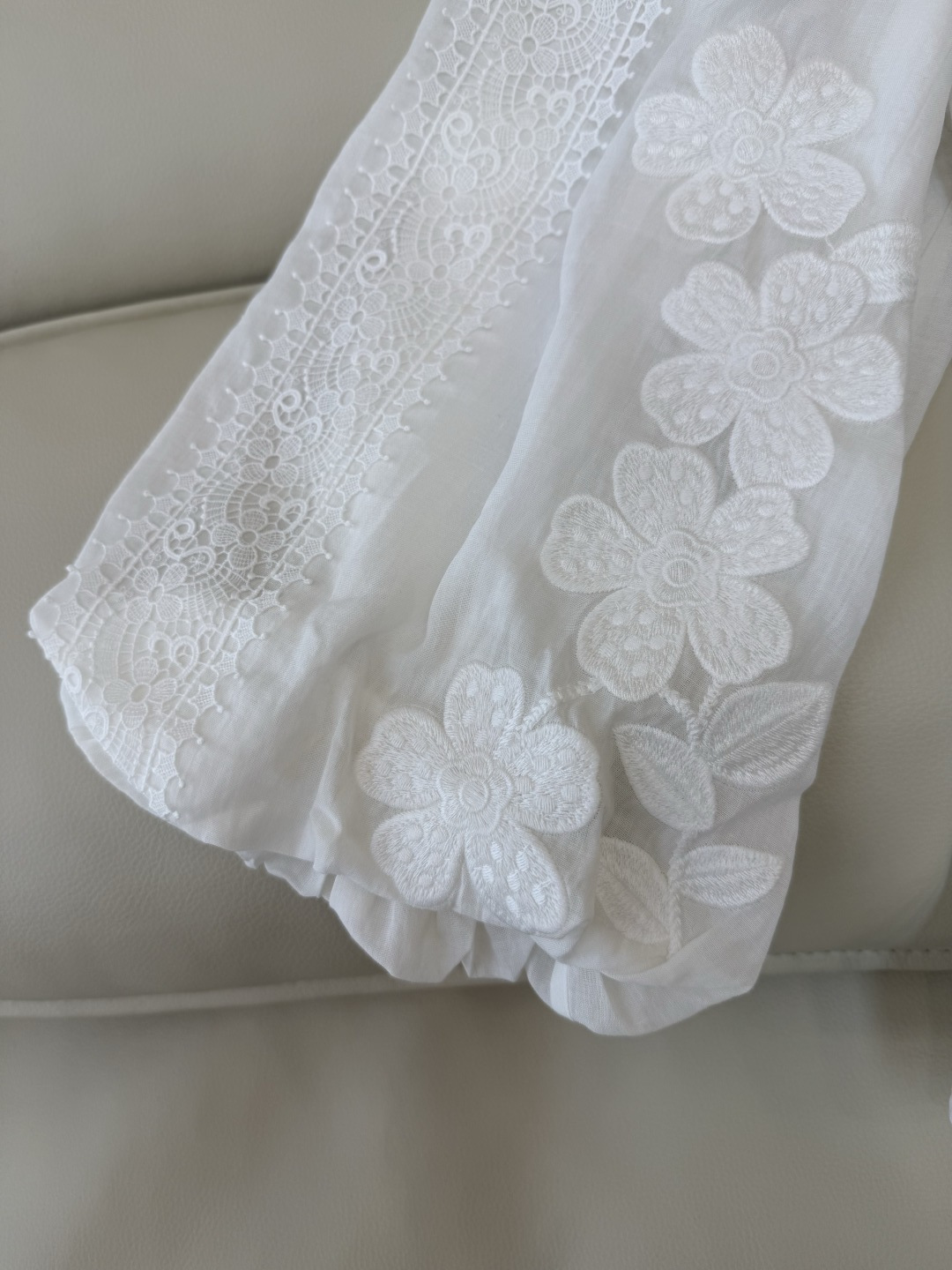 ES002#新款衬衫💕ES 苎麻棉贴布绣花 长袖衬衫 SML