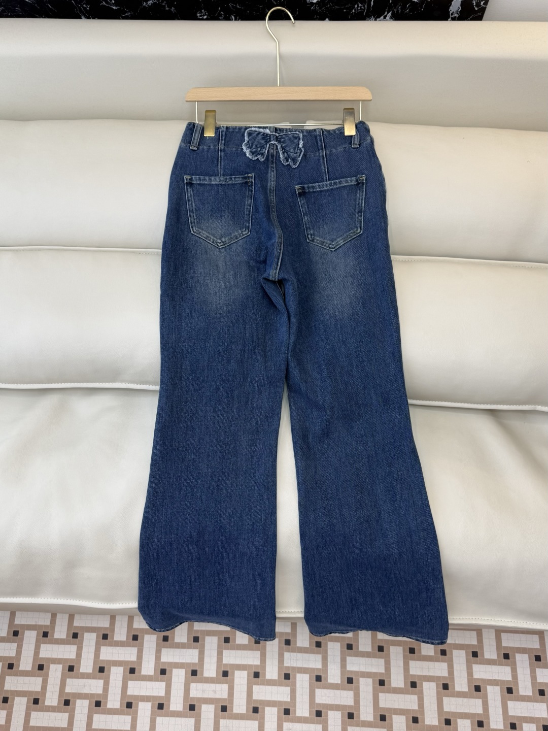 CK045#工厂直批P‼️LP 显瘦显腿长 弹力棉 蝴蝶结 牛仔裤 蓝色 S-XL