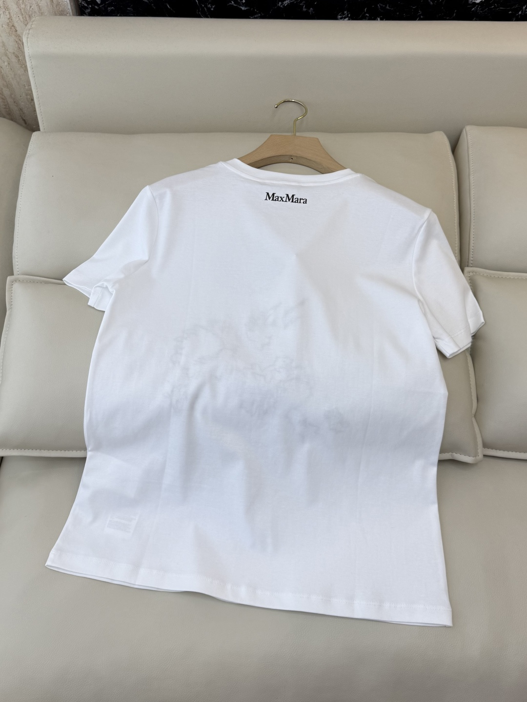 QG0137#新款T恤💕max mara 顶级版 重工刺绣珠 水墨印花 短袖T恤 SML