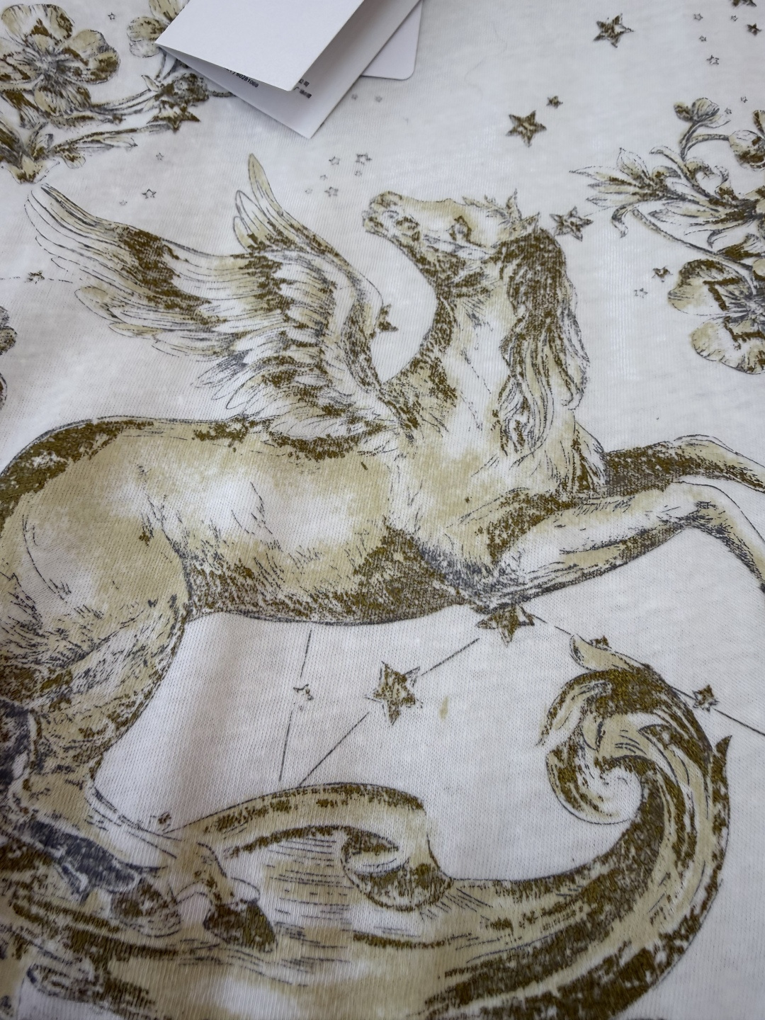 QG0139#新款T恤💕dior 顶级版 85% 棉 15% 麻 飞马印花短袖T恤 SML