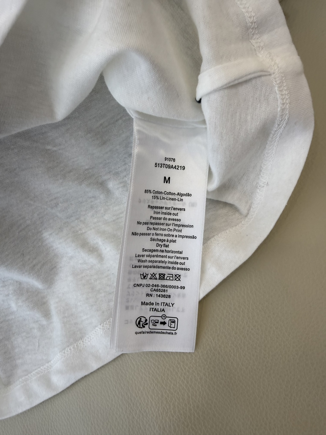 QG0139#新款T恤💕dior 顶级版 85% 棉 15% 麻 飞马印花短袖T恤 SML